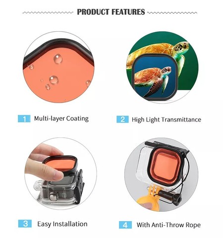 Gopro assessórios case estanque hero 8+filtro - Foto 2