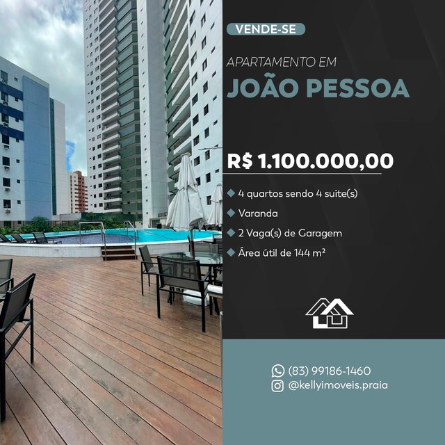 Apartamento para venda possui 144 metros quadrados com 4 quartos em Tambaú - João Pessoa -
