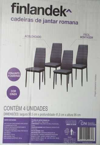 Conjunto de 4 Cadeiras de Jantar Romana, nova da FINLANDEK. - Móveis -  Nossa Senhora de Nazaré, Natal 1145384517 | OLX
