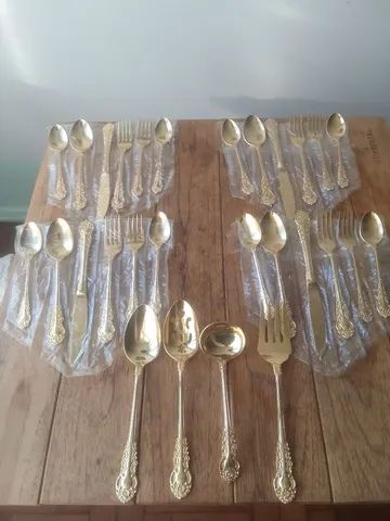 Faqueiro Continental Stainless dourado 70 peças 