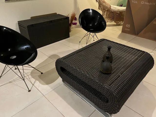 Cadeiras e Mesa  externa aço escovado! Né
