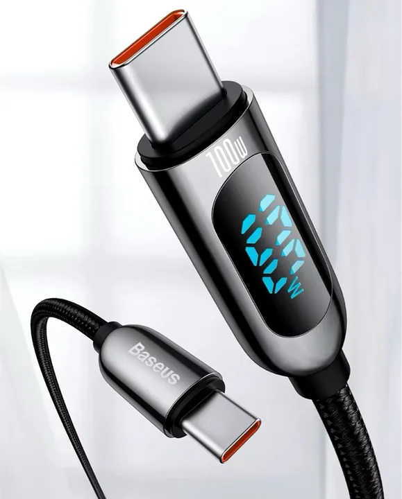 Cabo tipo C para Tipo-C Baseus Display Fast Charging 100W 2 METROS NOVO