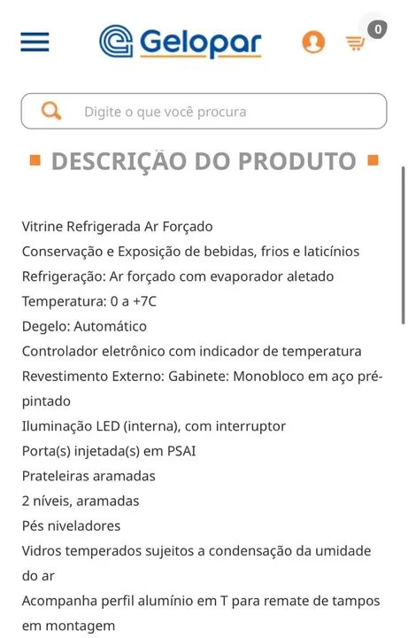 Balcão refrigerado para frios e laticínios - refrigeração de ar forçado - marca gelopar  - Foto 3