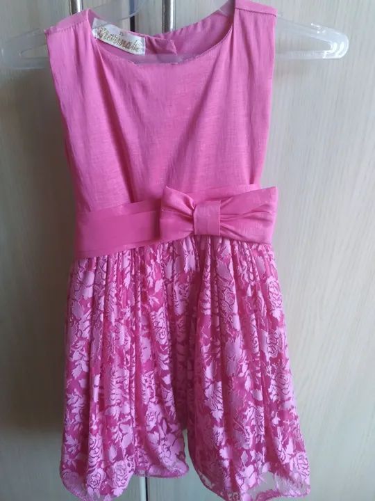 Vestido Infantil Rosa. De 12 a 24meses  - Foto 4