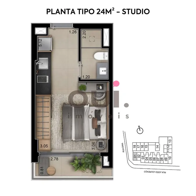 Lançamento Studio com 24 m2 - Vila Nova Conceição, São Paulo, SP