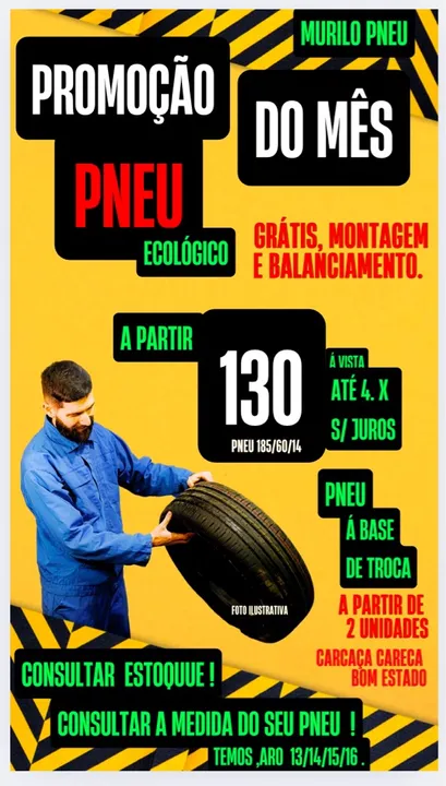 Pneu 185/60/14 Até 4 x s/ juros