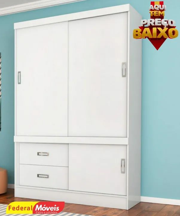 Guarda Roupa 3 Portas e 2 Gavetas Temos Outras Cores 