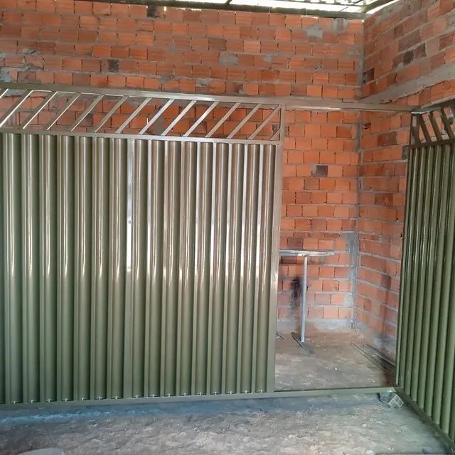 PORTÃO PARA GARAGEM MATERIAL GALVANIZADO METALÚRGICA JG 