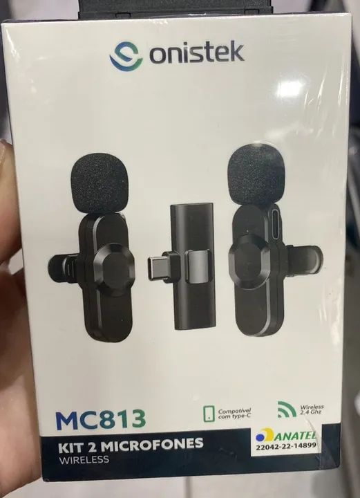 Microfone De Lapela Sem Fio Duplo Tipo C Onistek MC813 Loja Coimbra Computadores Entrega