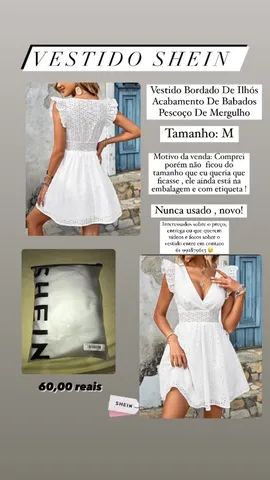 vestido shein branco