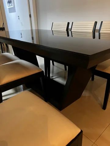 Sala de jantar com 6 cadeiras PRETA  - Foto 3