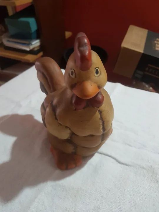 Chef Porquinha + Galinha de Gesso - Vintage - Foto 4