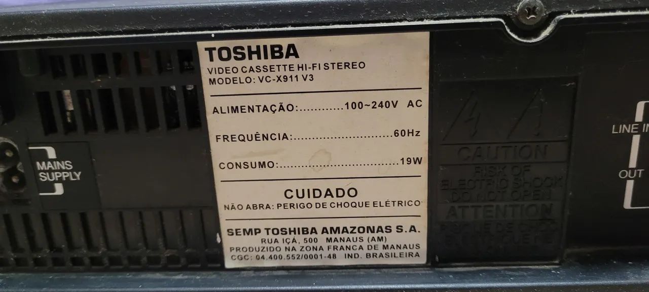 Gravador de Vídeo Cassete Toshiba VC-X911 V3 - Foto 3
