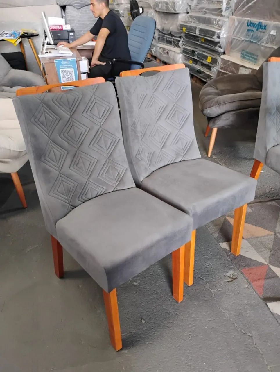 Conjunto 2 Cadeiras Veludo Para Sala De Jantar