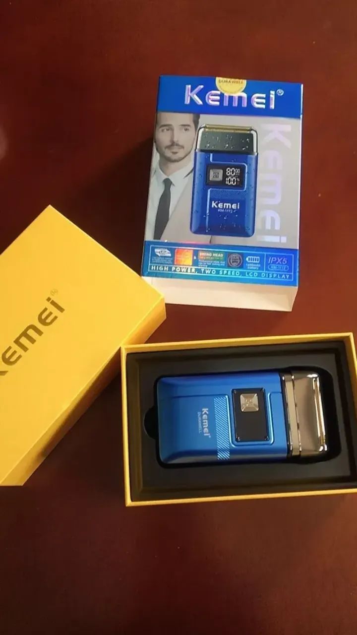 Barbeador Elétrico a Prova D'água IPX5 8.000 RPM KEMEI KM -1112 Bivolt 110v 220v Sem Fio P - Foto 3