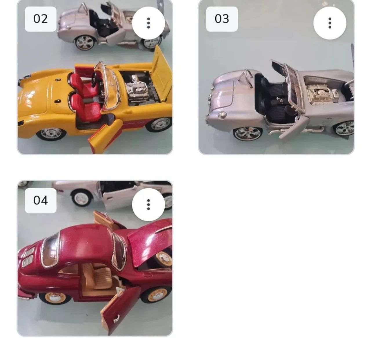 3 Carros em miniatura para colecionadores exclusivas, Metal escala. 1:24l 