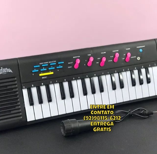 Teclado musical infantil com microfone - Entrega das 9 até 22 hrs - Foto 2