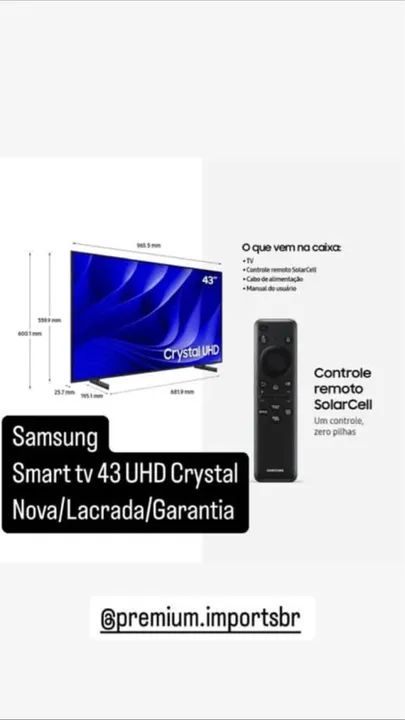 Smart TV Samsung 43 polegadas UHD Crystal 