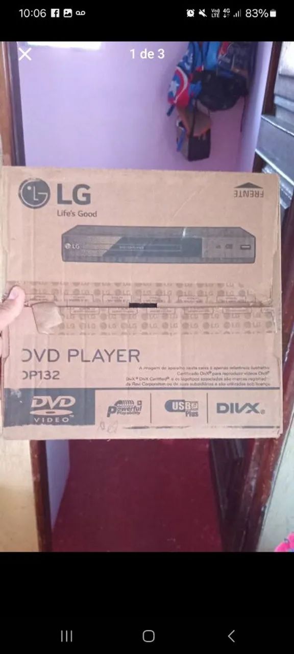 DVD Player LG DP132 não faço envio pra fora de manaus