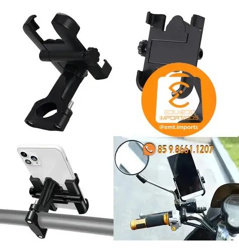 Suporte De Celular De Liga De Alumínio Moto E Bicicleta Giratório - Foto 4