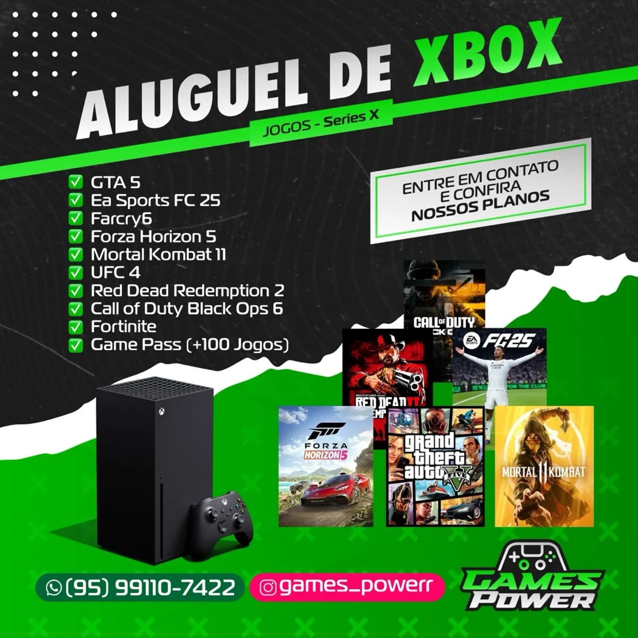 Aluguel de PS4, PS5 e Xbox series s/x
