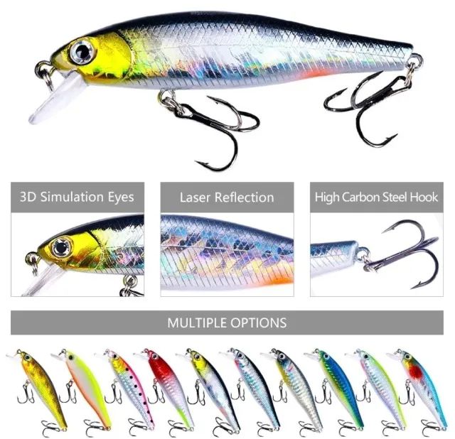 Isca Artificial Minnow Crank Wobbler - Precisão e Alto Desempenho  - Foto 5
