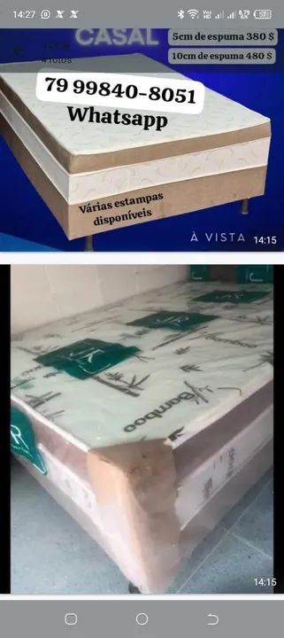 Cama Box Casal com Espuma D33 - Novo