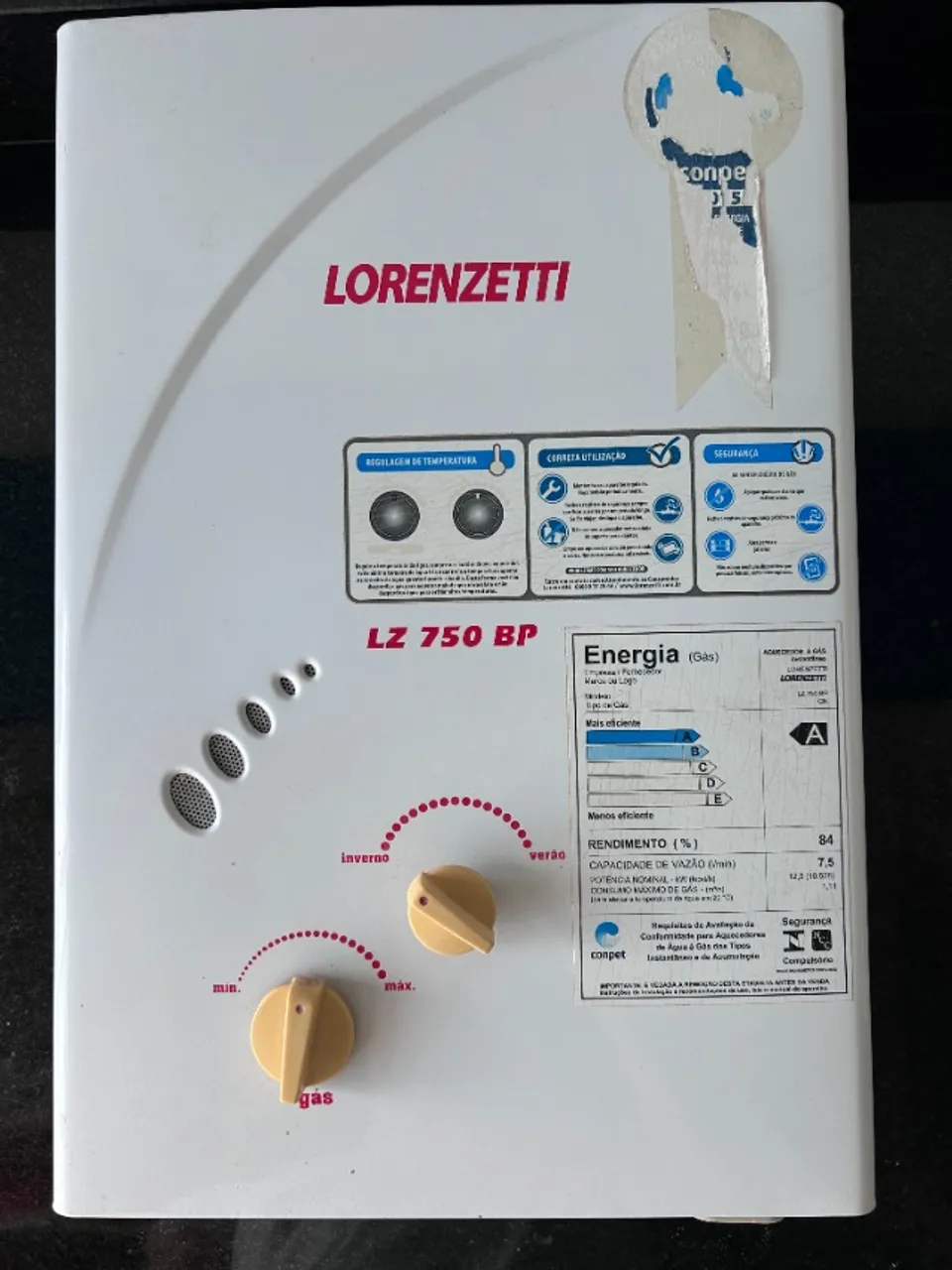Aquecedor de água a gás Lorenzetti LZ 750 BP