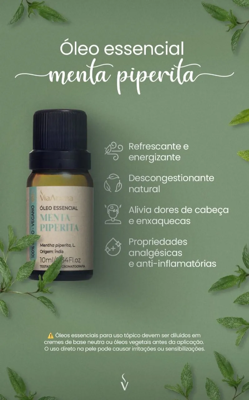 Óleo Essencial Menta Piperita - Via Aroma