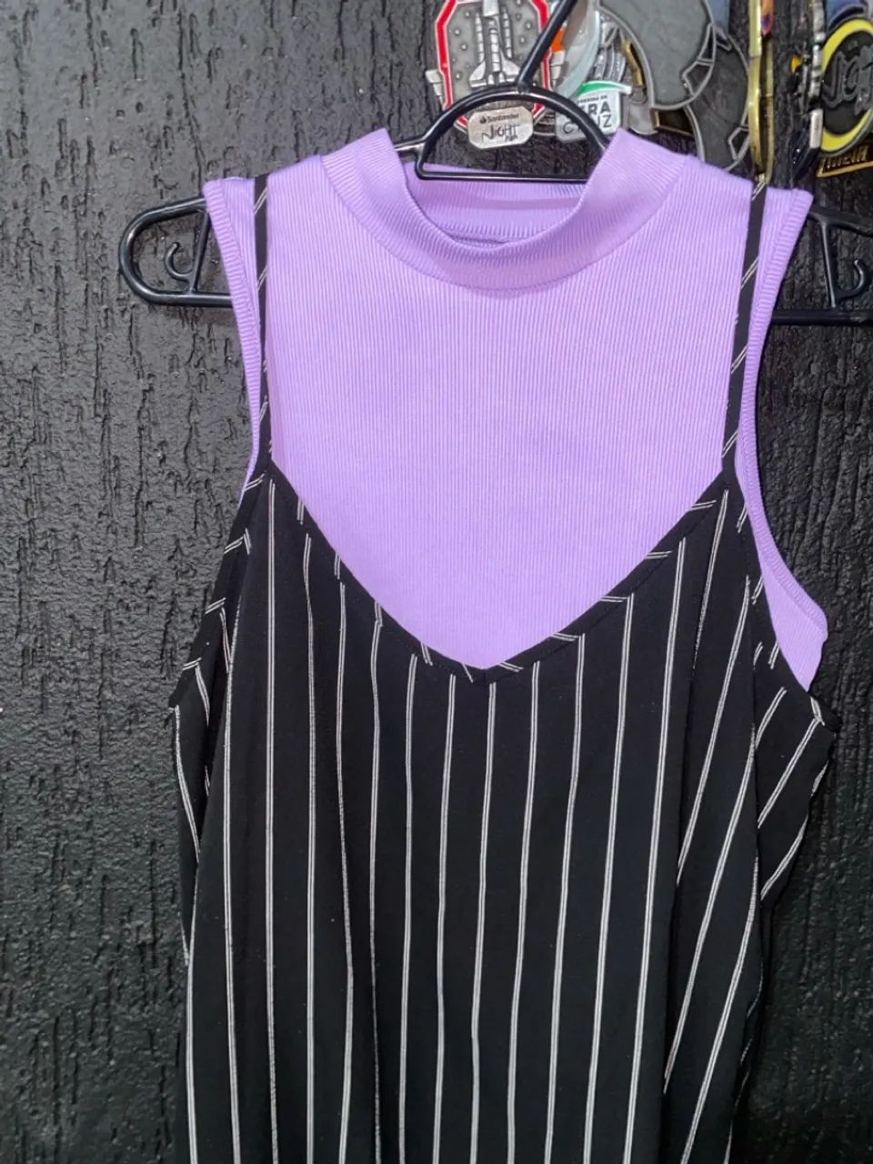 Vestido listrado com blusa de gola alta - Foto 2