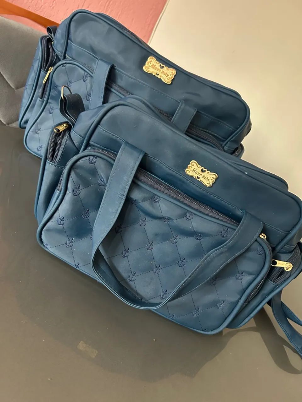 Bolsa Maternidade Azul kit com 2 Mave baby  - Foto 5