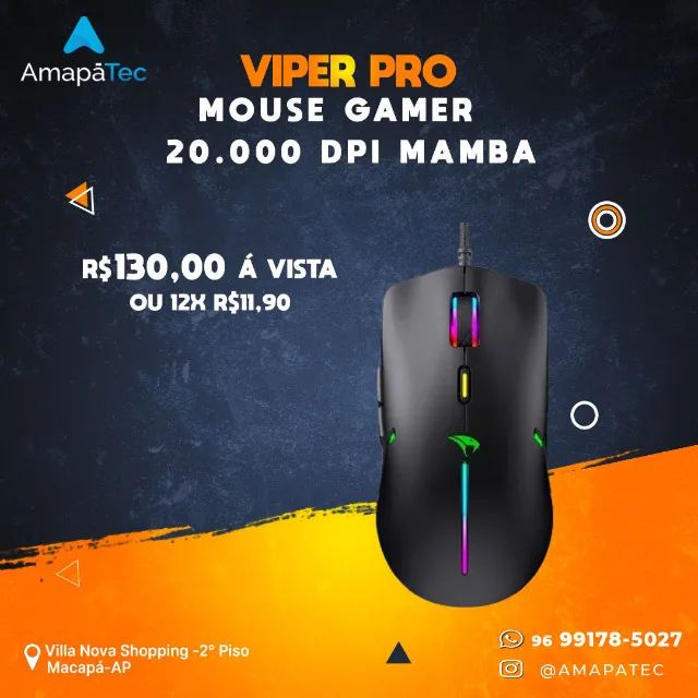 Mouse Gamer Viper Pro 20.000 Dpi Mamba