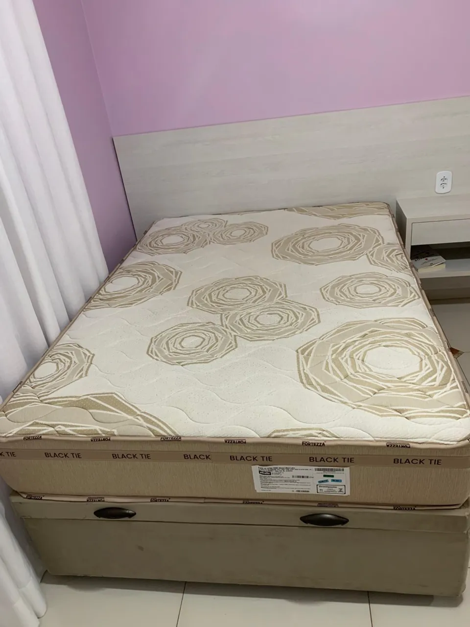 Cama Box Casal Black Tie Fortezza com baú