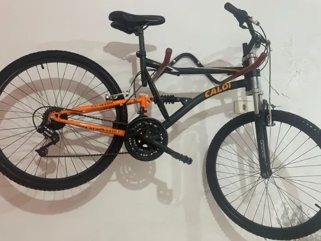 Bicicleta 26 Caloi Xrt Full 21v Preta Laranja