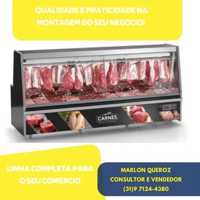 Balcão para açougue 3m preto Gelopar 220v