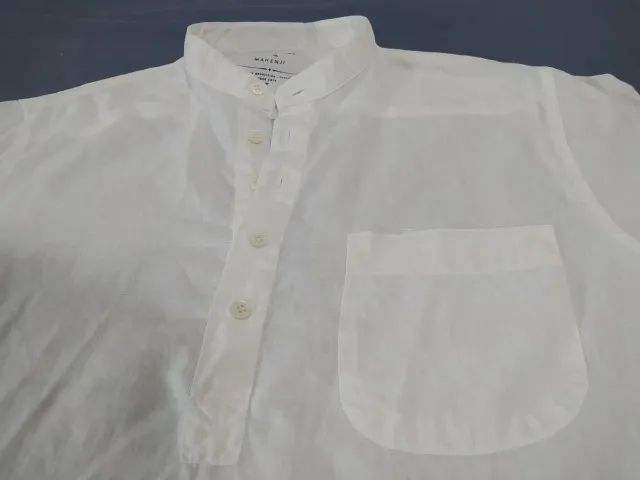 camisa makenji bata gola padre branco - Foto 3