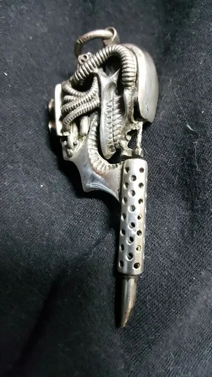 Pingente em prata 925, Tattoo Machine Skull, Lancy U.S.A