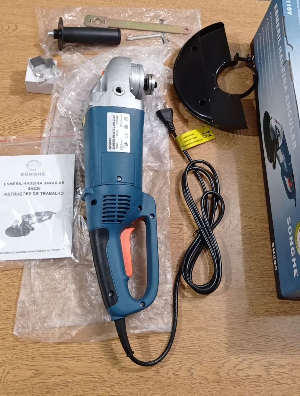 Esmerilhadeira 2.100 W NOVA Lixadeira Policorte 9 Polegadas Lixadera Lichadeira Esmeril 