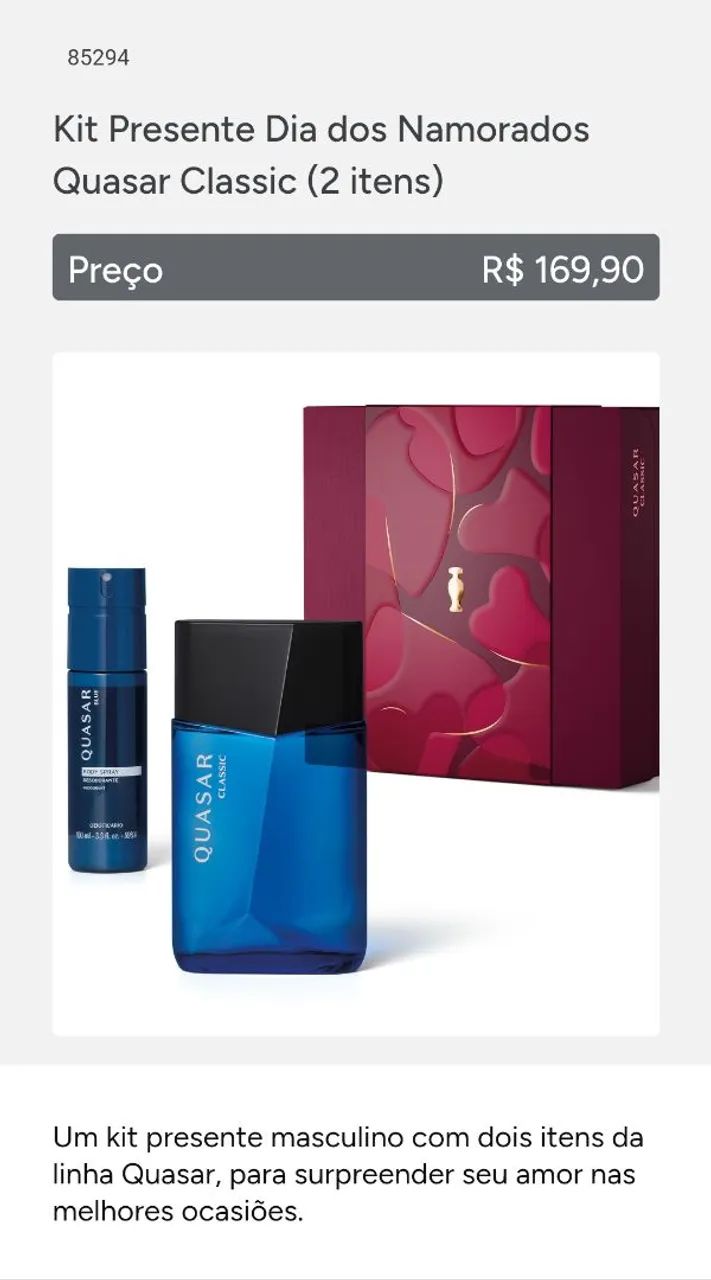 Kit Quasar Classic - Perfume e Desodorante - Foto 3