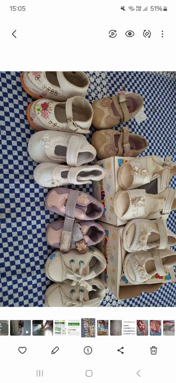 Sapatos infantis diversos recém nascido