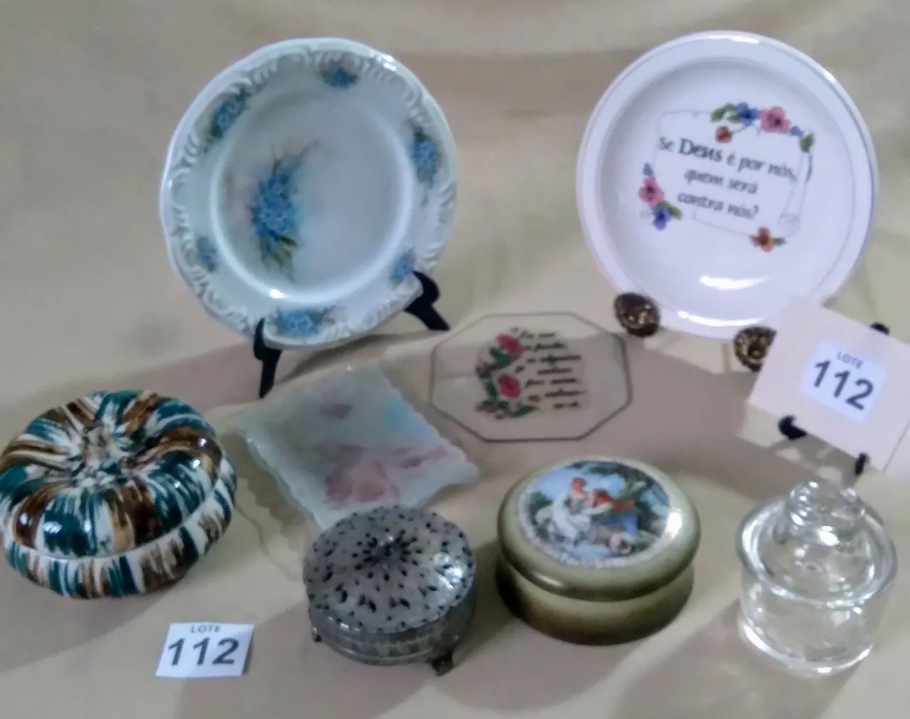 Lote de 8 peças de Enfeites para sua casa - Porcelana+Metal+Vidro+Ceramica.