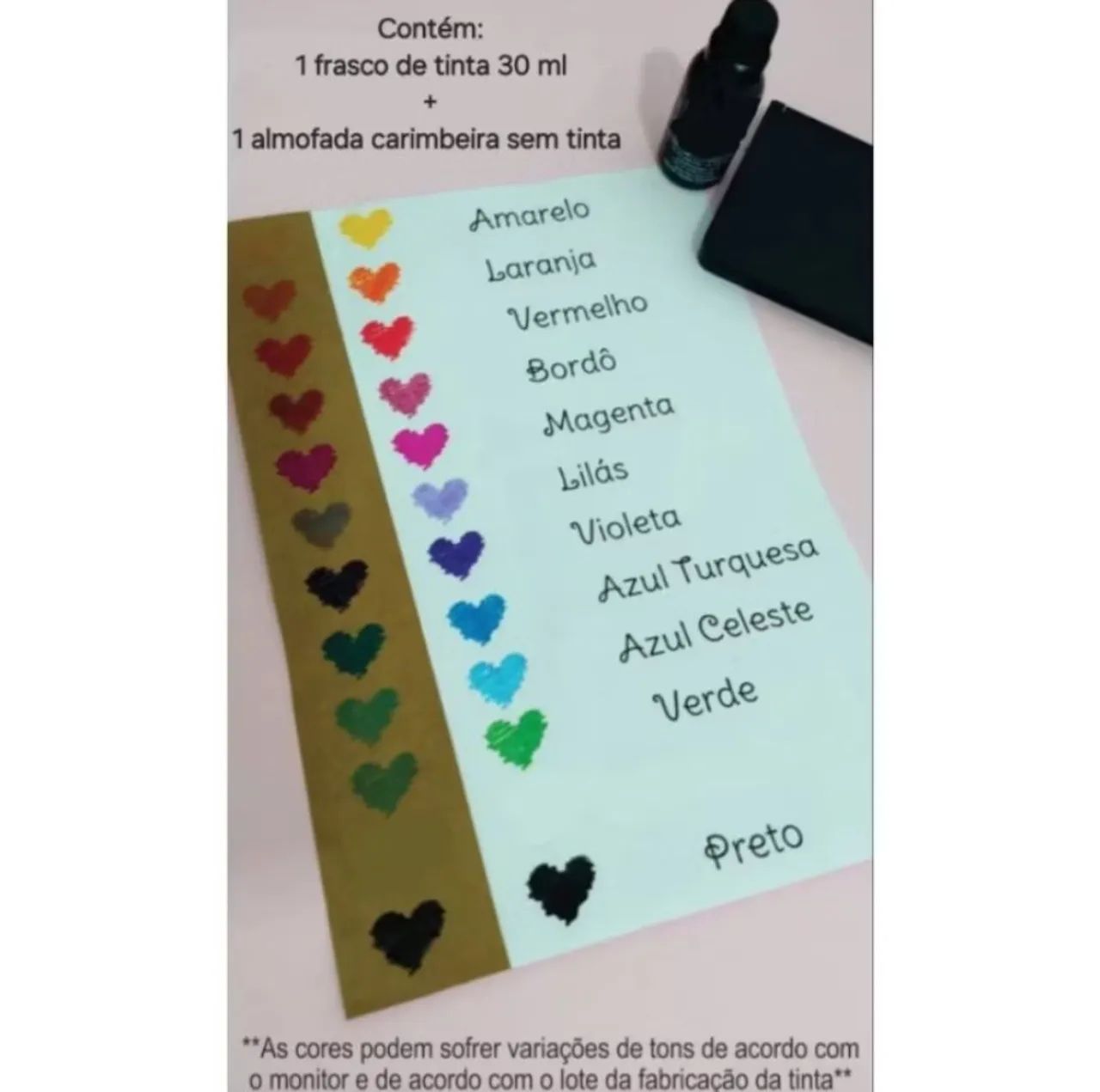 Kit Almofada Carimbeira + Tinta para Carimbo Magifix 