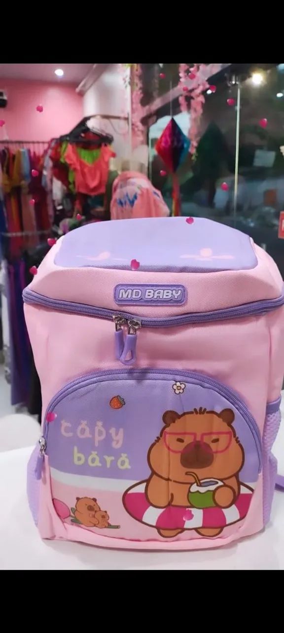 Mochila Capivara Rosa - Happy Time - Foto 3
