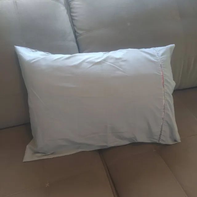 KIT 2 Fronha Avulsa 100% Algodão Percal 250 Fio Ponto Palito Cinza Envio por Correios Moto - Foto 4