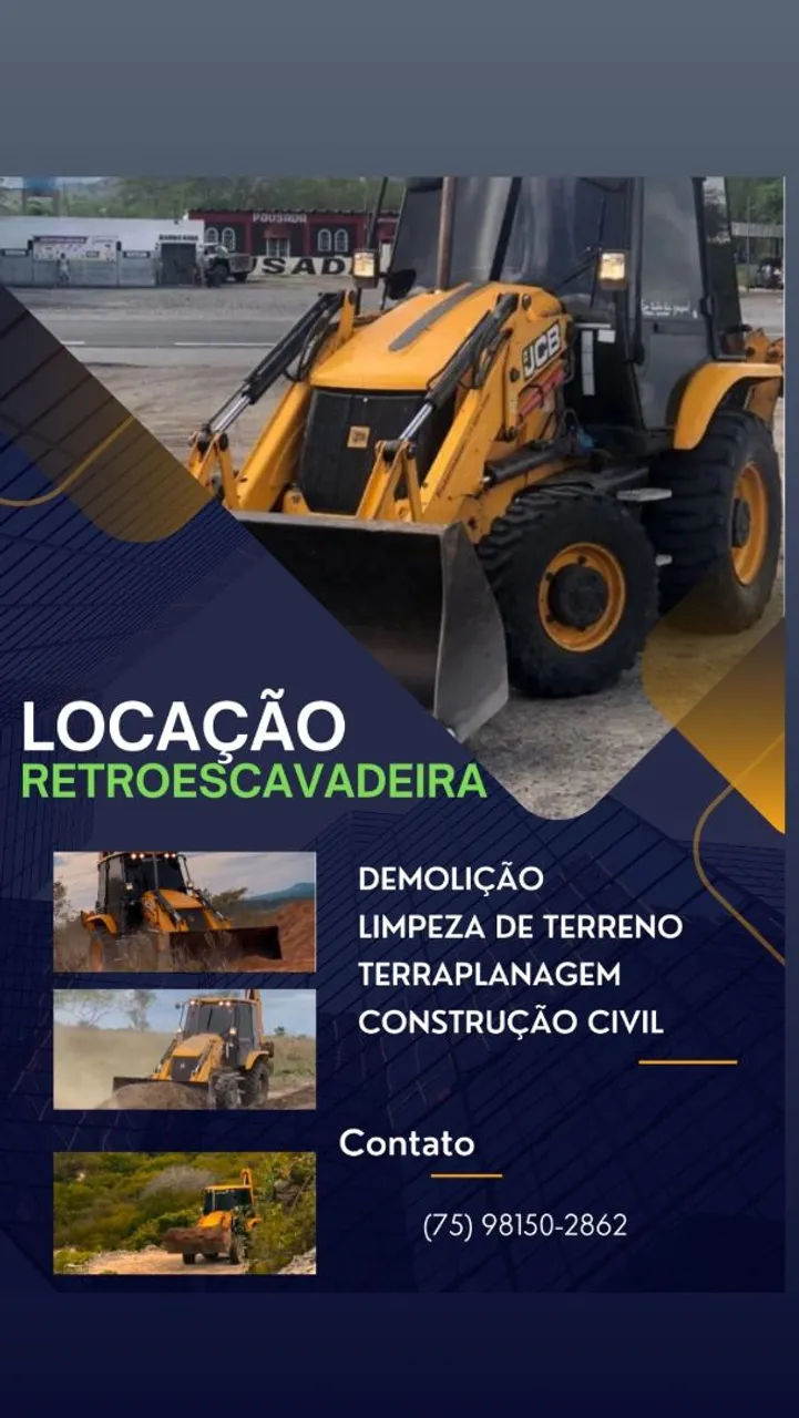 Retroescavadeira JCB para locação