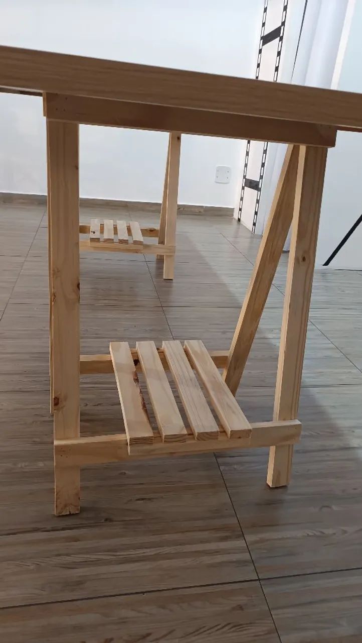 Mesa MDF  com cavaletes 210x100cm  - Foto 4