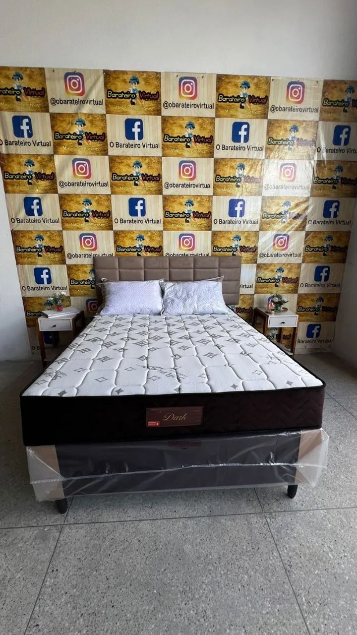 Conjunto Box Molas Ensacadas Dark Marrom 138x188x24 Soft Flex - Em Oferta  - Foto 3