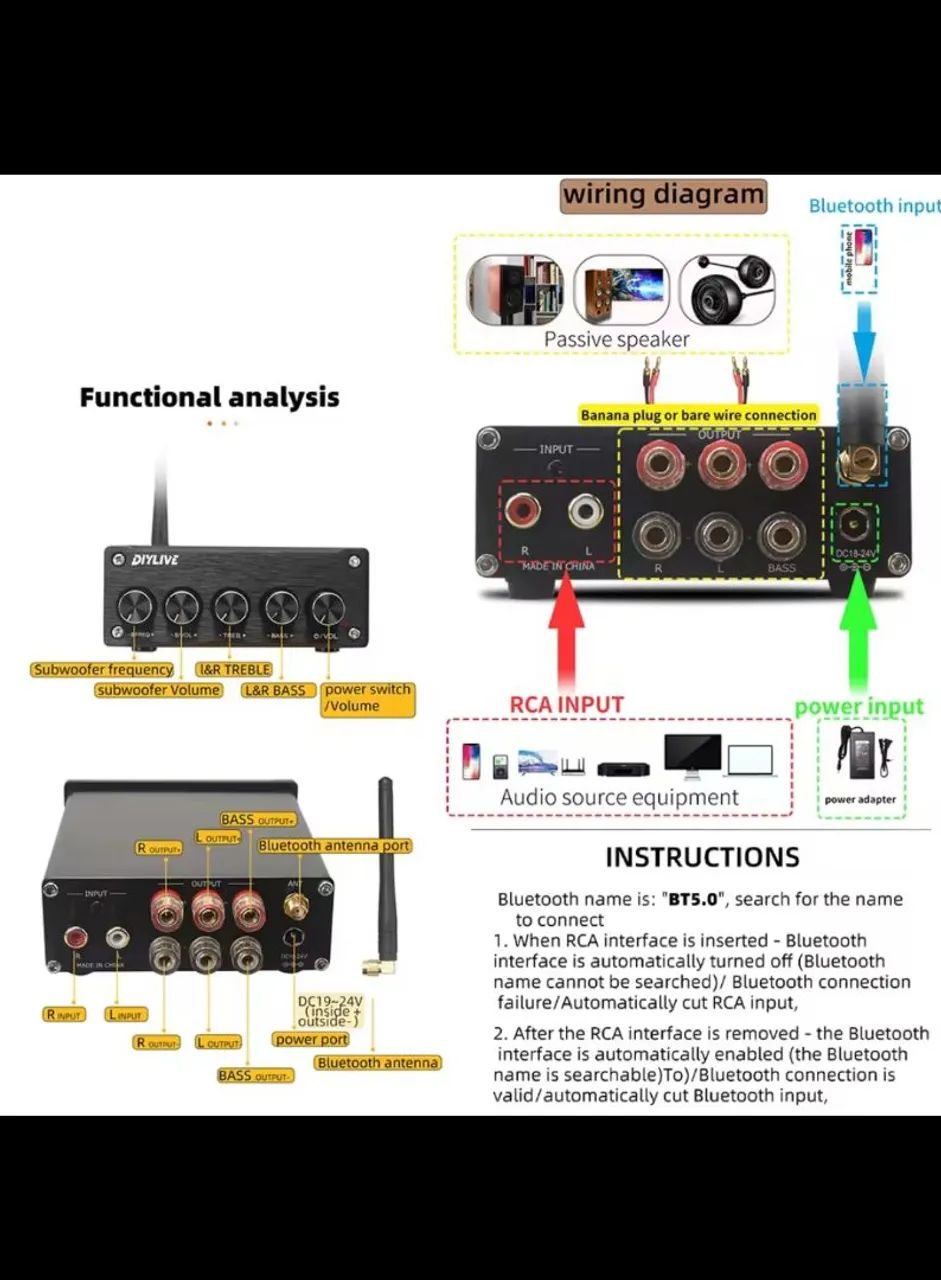 Amplificador Hifi Bluetooth 2.1 Canais 200w - Foto 3