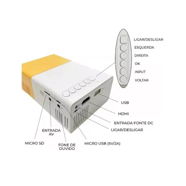 Projetor Led Portatil 1080p Cinema Filme Futebol Hdmi Tv Pc - Foto 3