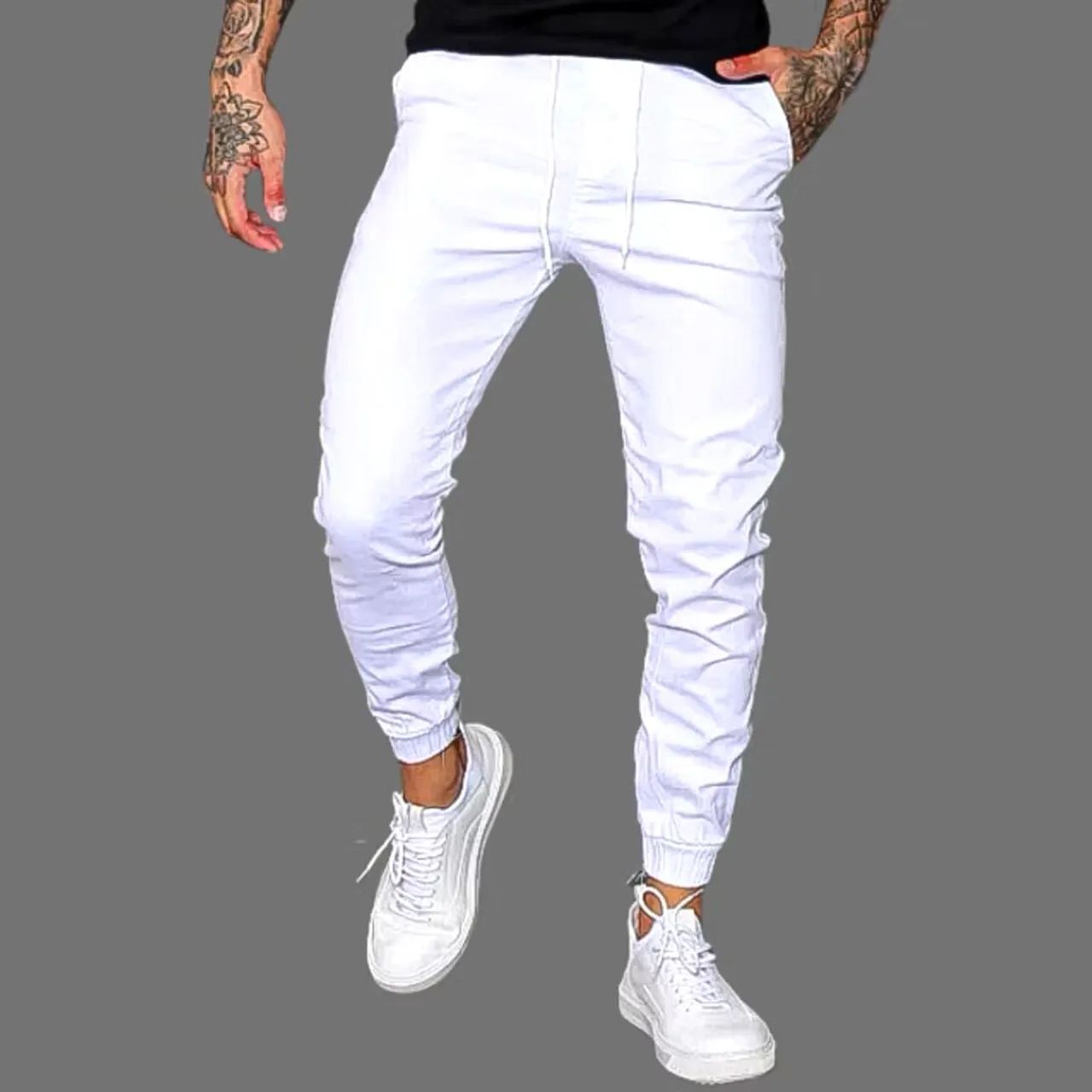 Calça Jogger Branca Unisex - Foto 2